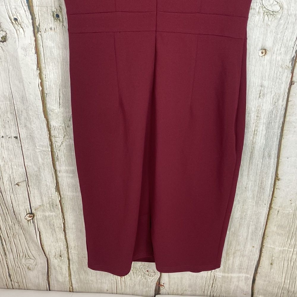 Aisize High Neck Ruffle Fitted Midi Dress Size Large - Picture 7 of 8